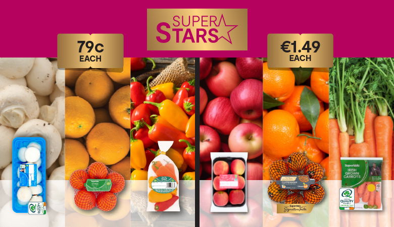 Colourful fruit & veg imagery highlighting our fruit & Veg offers. 