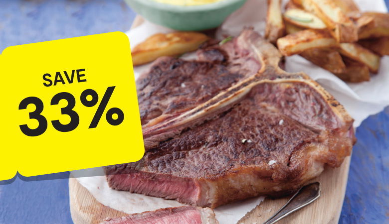 Images of chicken, beef & pork that are on offer at either 3 for €10 or 7 selected products on offer for a reduced price.