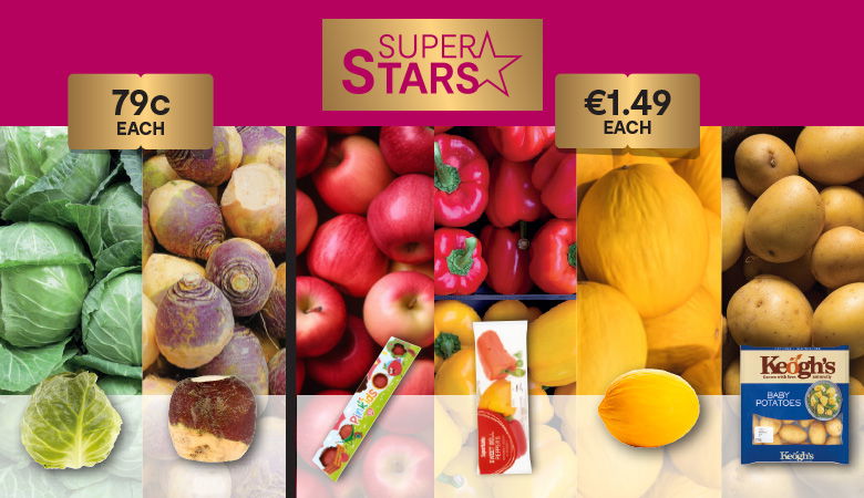 Colourful fruit & veg imagery highlighting our fruit & Veg offers. 