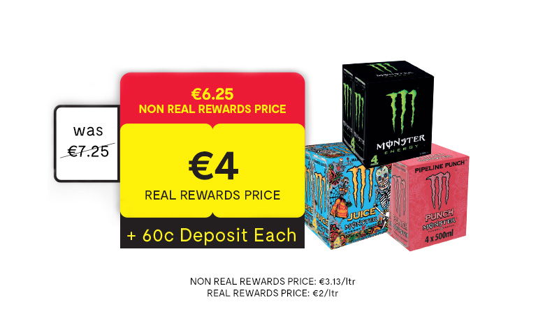 Monster Energy Drink 4 Pack (500 ml)