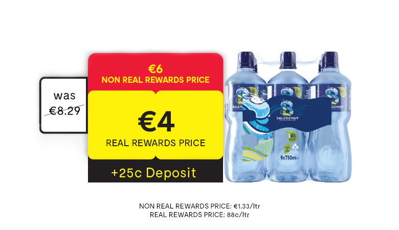 Ballygowan Still Irish Mineral Water Sports Bottle 6 Pack (750 ml)