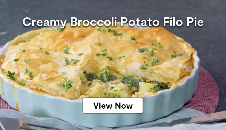 Creamy Broccoli Potato Filo Pie