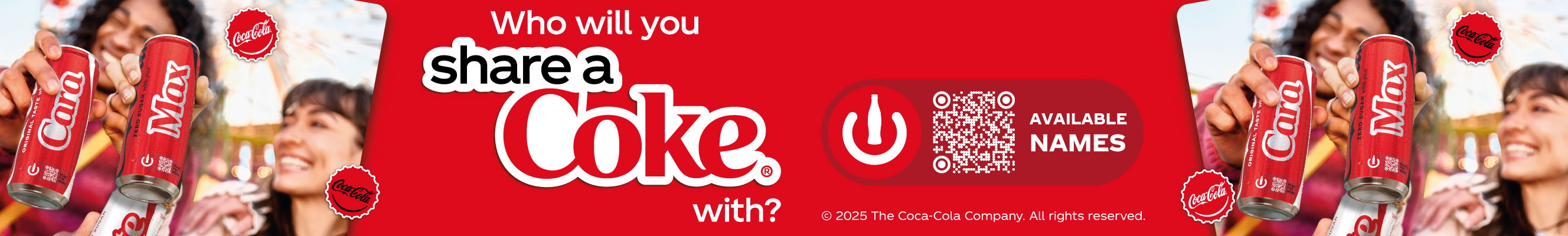 An advertisement for Coca Cola, share a coke