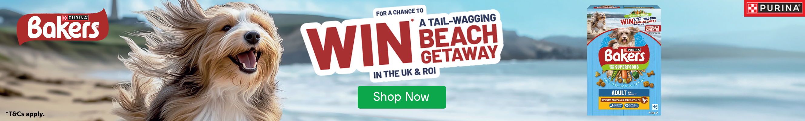A selection of bakers dog treats and a chance to win a beach get away