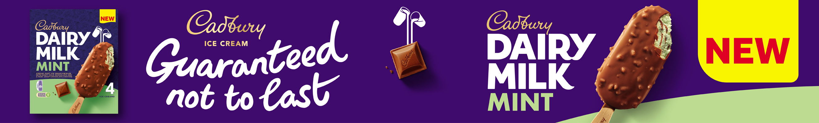 An advertisement for Dairy Milk Mint Icecream