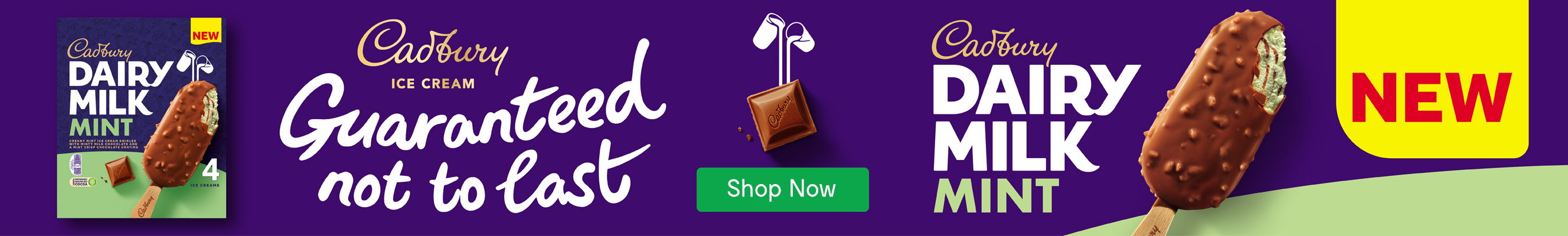 An advertisement for Dairy Milk Mint Icecream