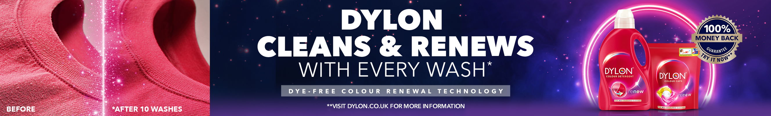 an advertisement for Dylon colour detergent