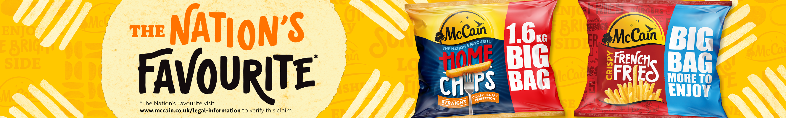 Advertisement for the Nation's Favourite McCain's chip range