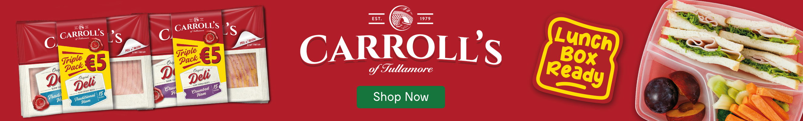 An advertisement for carrolls ham