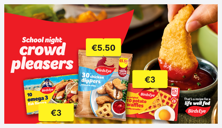 A promotional ad a selection of Birds Eye products on offer