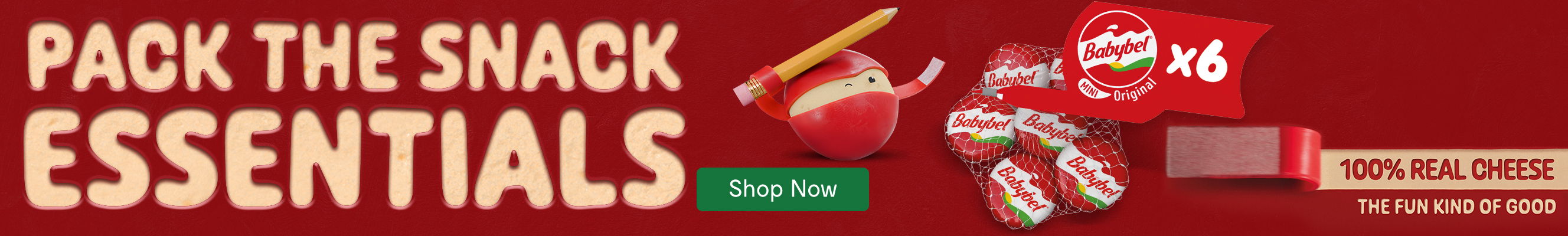An advertisement for babybel cheese snacks