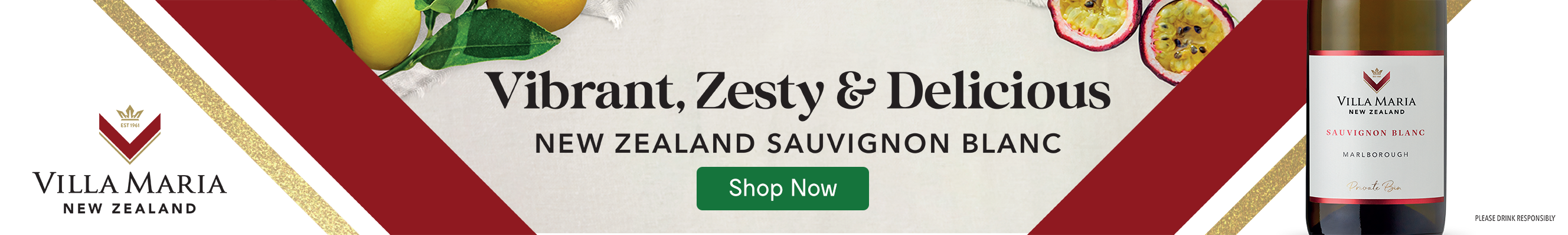 An advertisement for Villa Maria Sauvignon Blanc