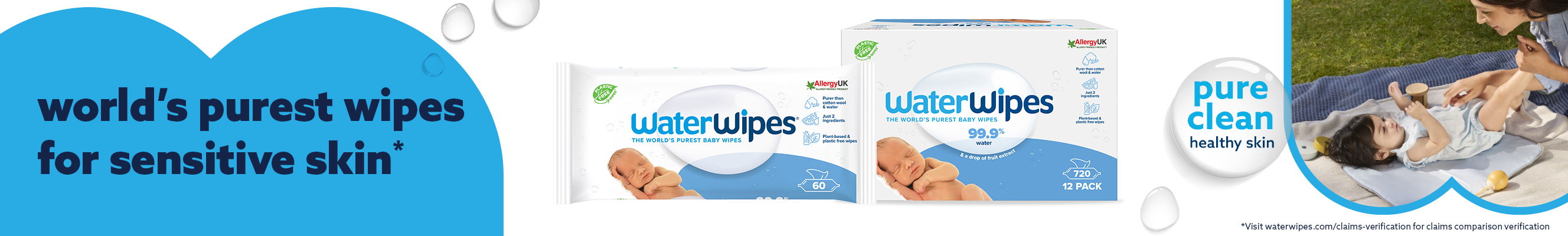 An advertisement for water wipes