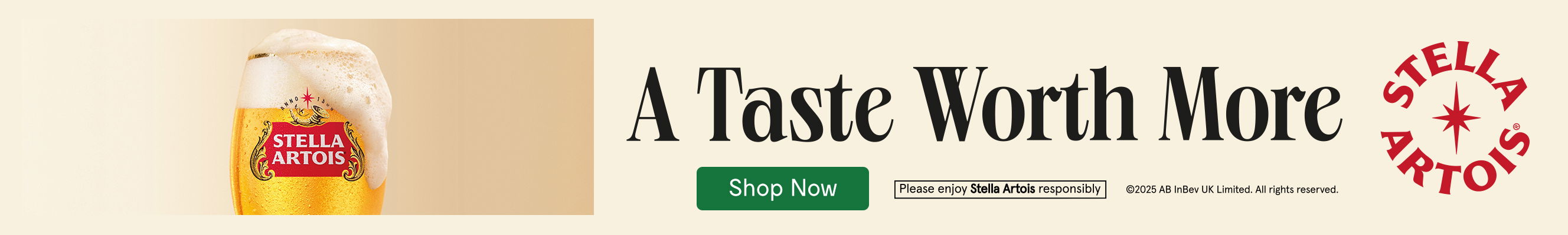 An advertisement for stella lager