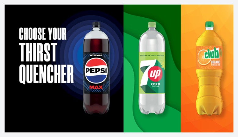 Advertisement for Britvic minerals, 3 for €5