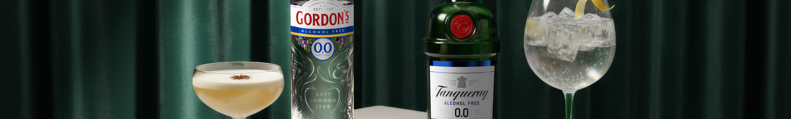 A selection of mocktails, made with Gordons 00 gin and Tanqueray 00 gin