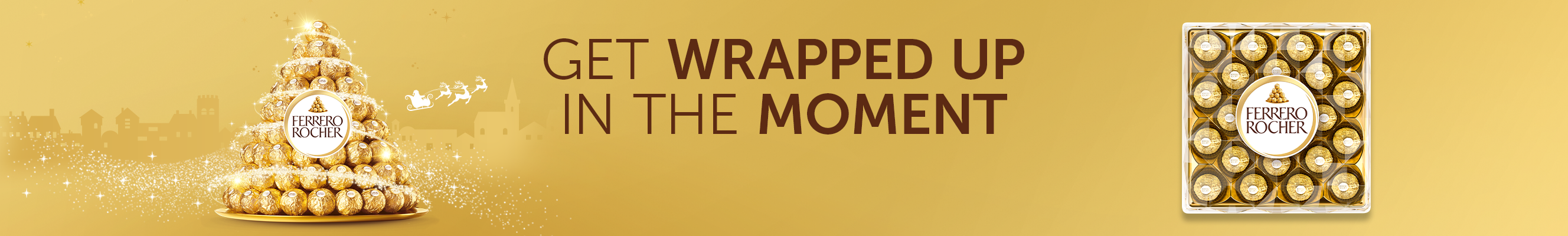 An advertisement for Ferrero Rocher chocolates 