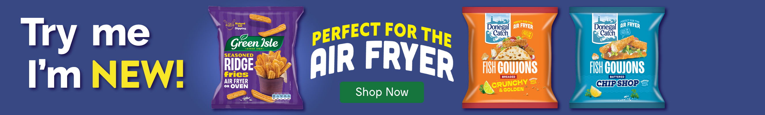 An advertisement for Green isle air fryer 
