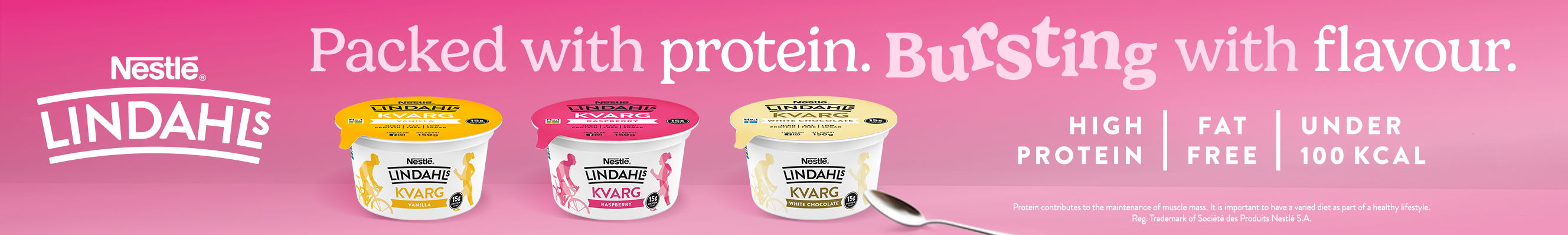 An advertisement for Lindahls yoghurt range 
