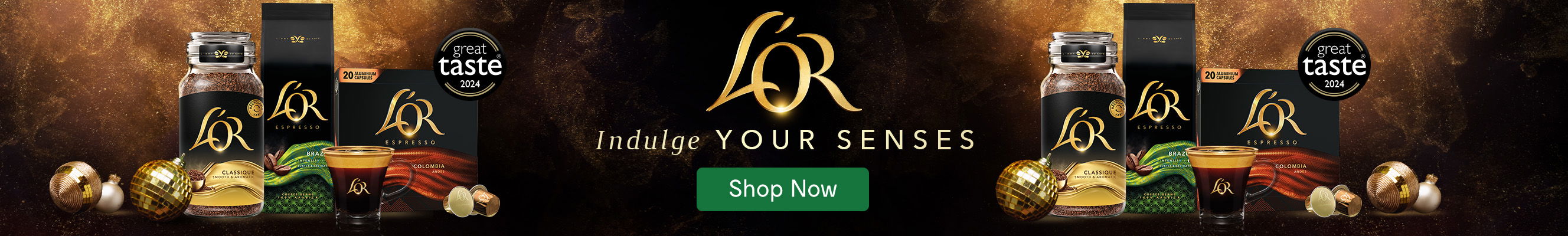 An advertisement for L'OR coffee