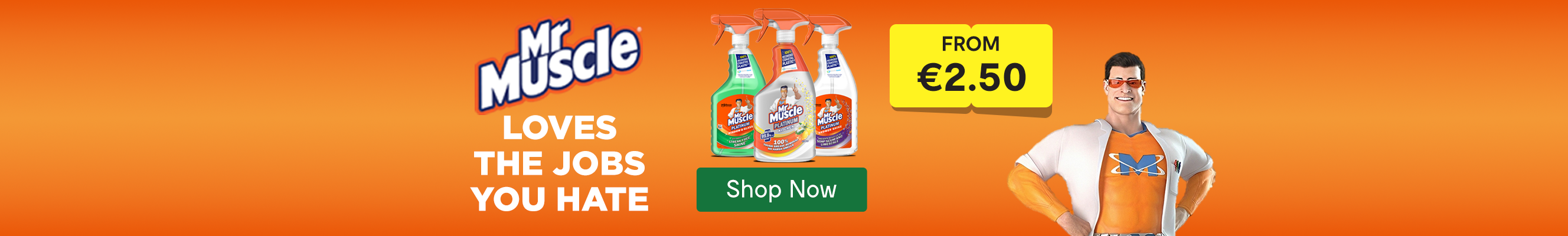 advertisment for Mr Muscle products