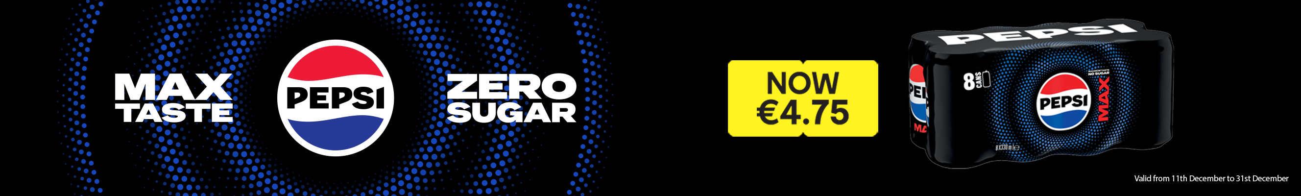 An advertisement for Pepsi Zero Sugar