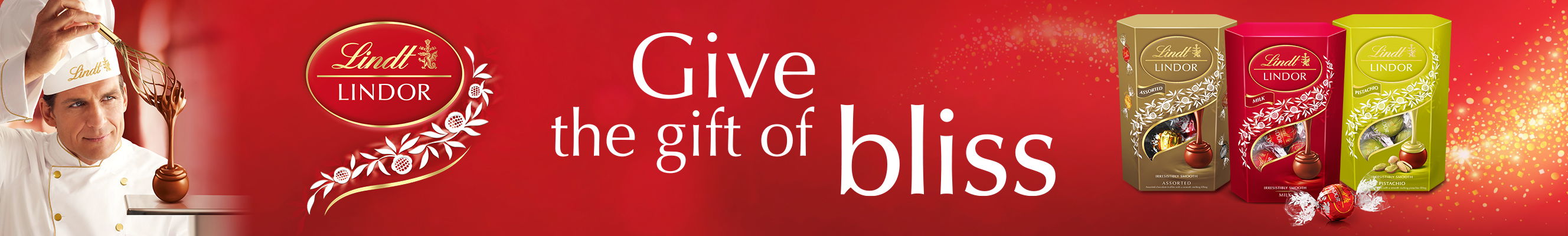 Advertisement for Lindt chocolate range