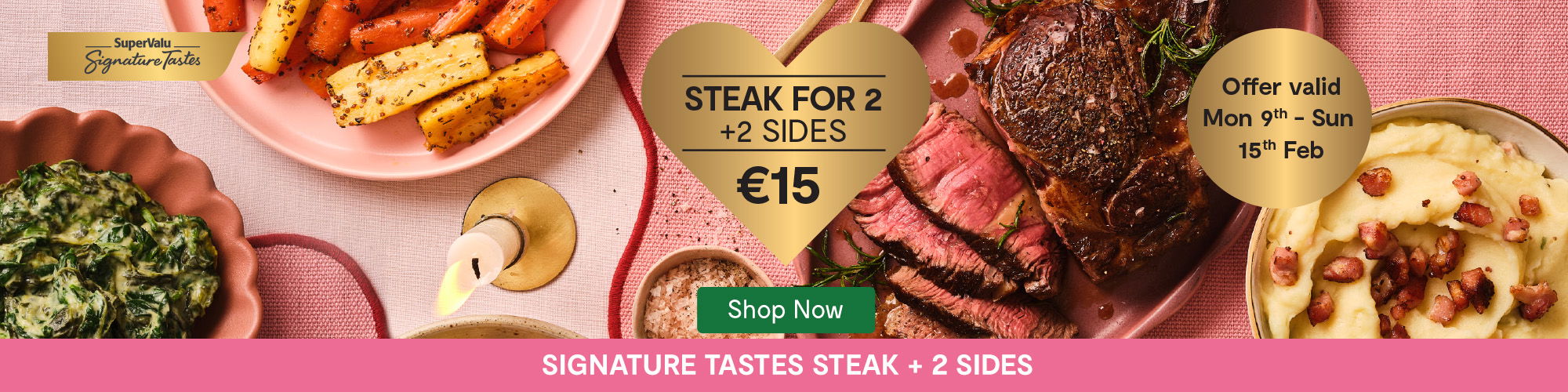 Donnybrook Fair Valentine meal for 2 for €15