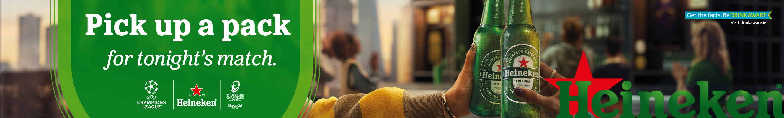 An advertisement for Heineken in partnership with the Champions League