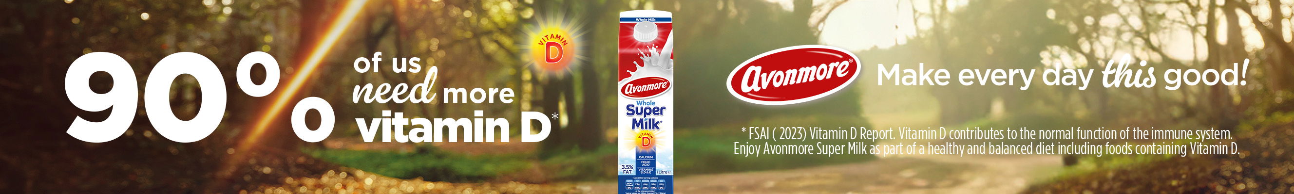 An advertisement for Avonmore Super Milk