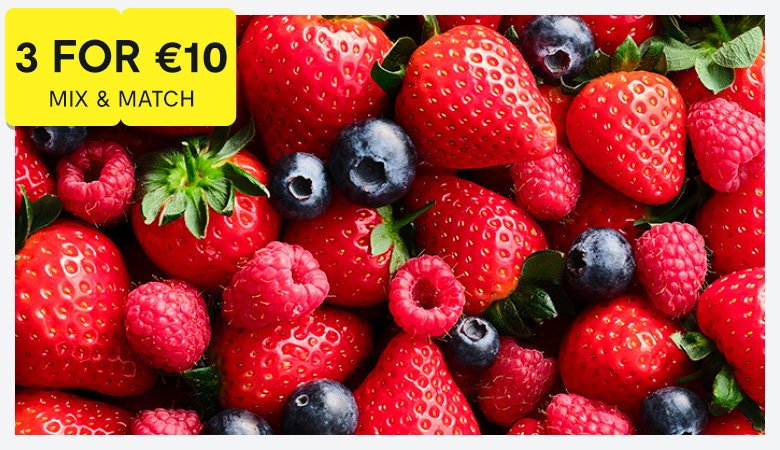 Promotion featuring a selection of fruit and veg