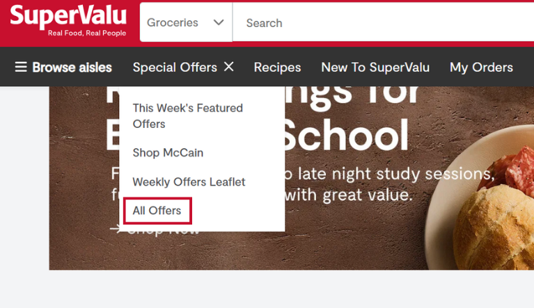 All Offers page with promotions