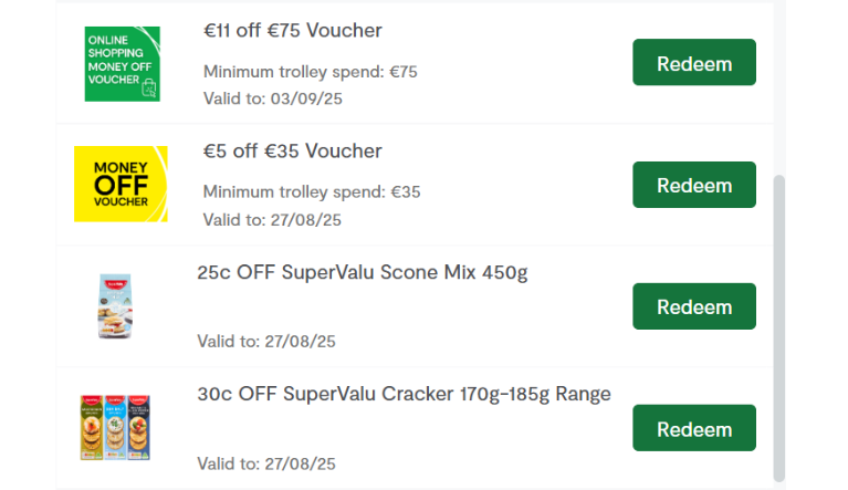 Vouchers & coupons shown in checkout