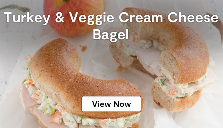 Turkey and Veggie Cream Cheese Bagel